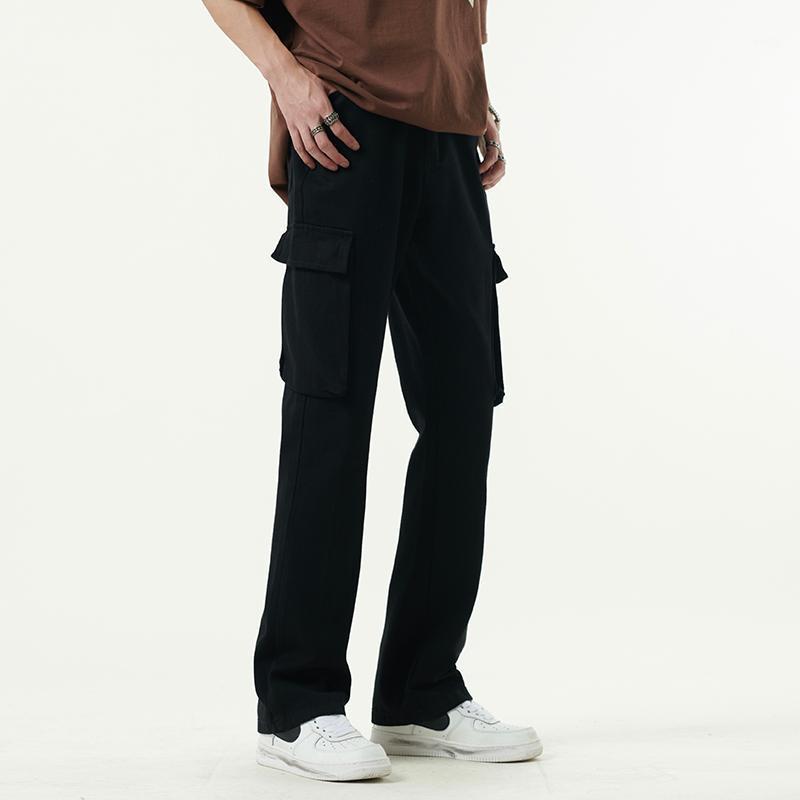 

Men's Jeans High Street Multi-pockets Straight Loose Mens Denim Pants Retro Black Casual Oversized Couple Harajuku Hip Hop Jean