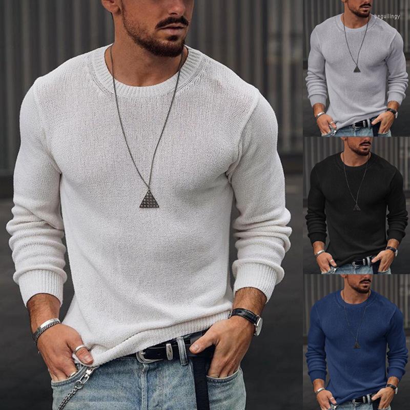 

Men's Sweaters Men 2022 Spring Autumn Long Sleeve Fashion Mens O-Neck Sweater Pullovers Streetwear Casual Solid Slim Knit Jumper Tops Begu22, White