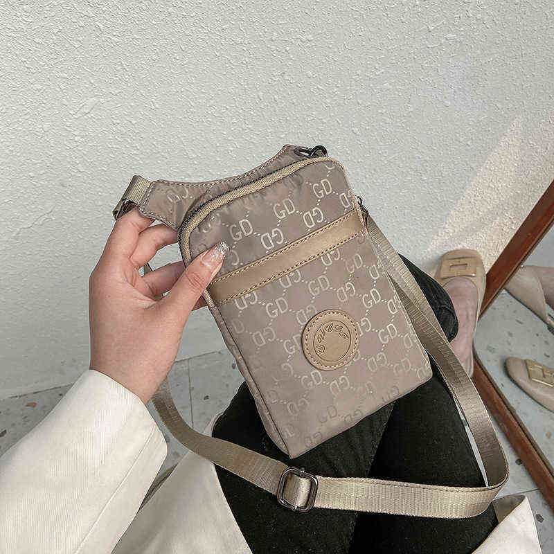 

Bag Women 2022 Versatile Oxford Cloth Mobile Phone Women's Foreign Style Fashion Mini One Shoulder Menger Zero Wallet, Gd black