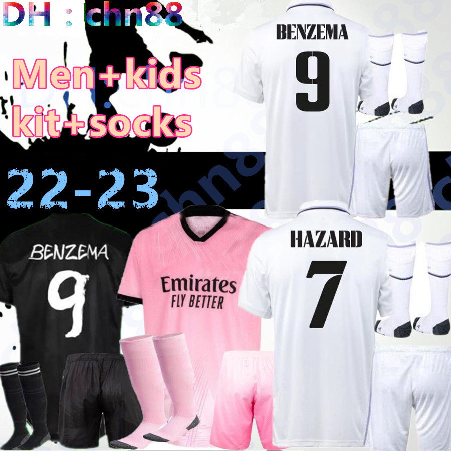 

2022 2023 home away BENZEMA soccer jersey 21 22 23 football shirt VINI ALABA HAZARD ASENSIO MODRIC MARCELO fans player version men kids kit Sets 2021 2022 rEAL mADRIds, 120th y-3