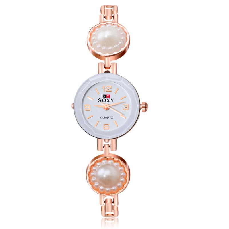 

Wristwatches 2022 Fashion Female Watches SOXY Women Bracelet Watch Lady Quartz Wrist Montre Femme, Rose gold