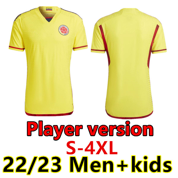 

S-4XL 2022 2023 Thailand quality Colombia home soccer jersey JAMES copa america colombia player version football shirt FALCAO men kids Camiseta de futbol maillot, 22/23 home player