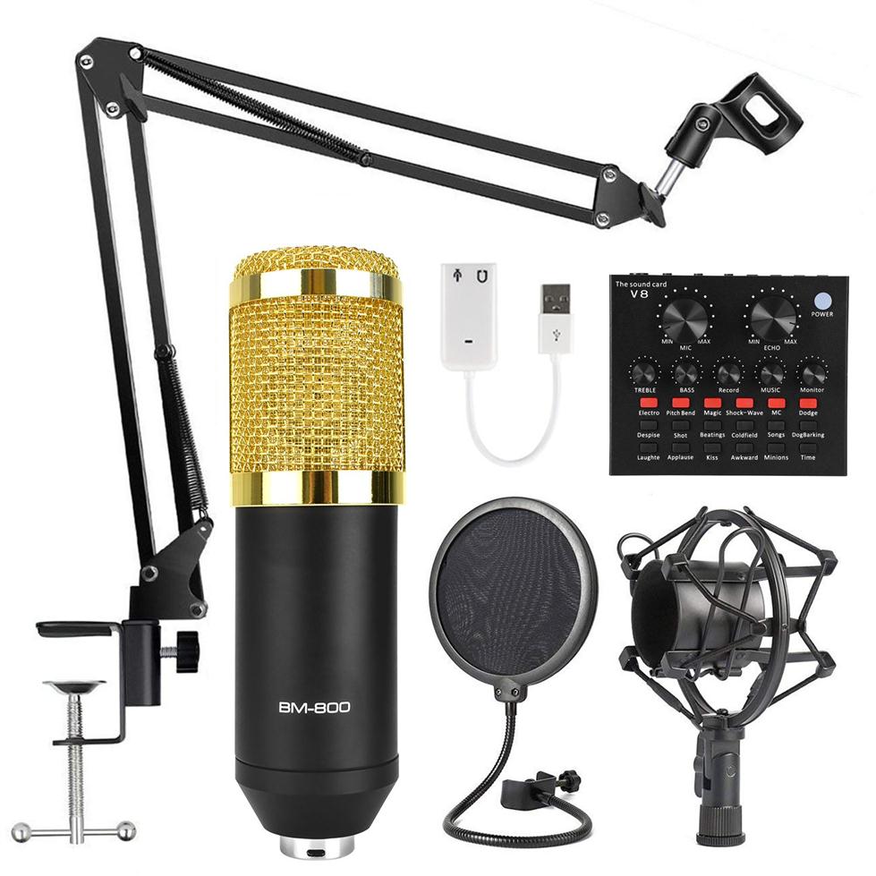 

BM800 karaoke microphone studio condenser mikrofon mic bm-800 For KTV Radio Braodcasting Singing Recording computer BM 800 black w217R