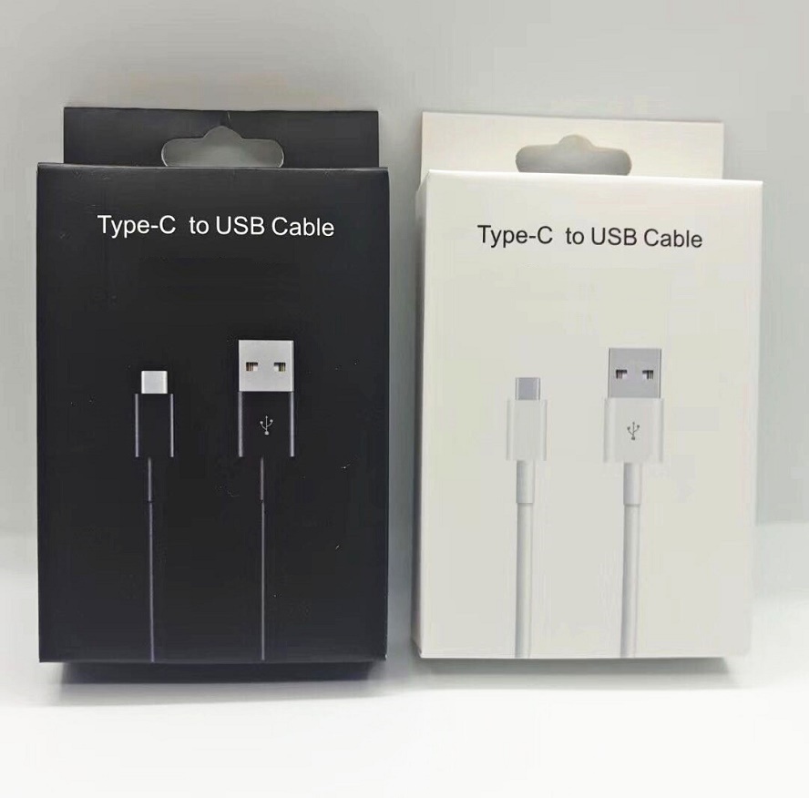 

High Speed Type C USB Cables 1M Charger Data Cord Original OEM Quality Cable for Android Fast Charging Samsung S8 S9 S10 S20 S21 S22 Note 10 20 Xiaomi With Retail Box, White
