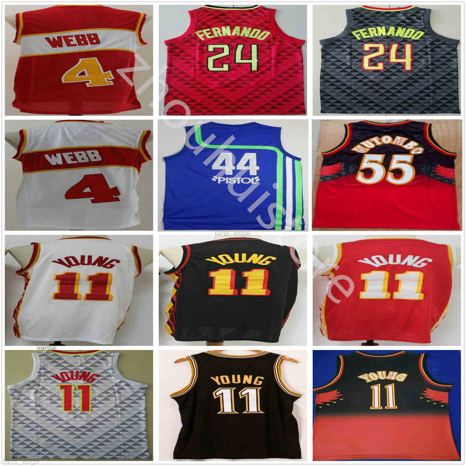

Stitched 2021 Men Basketball Trae 11 Young De'Andre 12 Hunter Bruno Fernando Jerseys Shirts New City Black Red White Fast Shipping