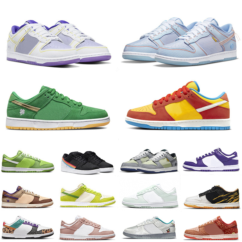 

Mens Womens Running Shoes Low Sour Apple Bart Simpson Shamrock Union x Argon Court Purple Pistachio White Mint Kermit Patchwork Setsubun Trainers Sneakers, Box