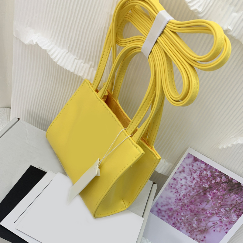 

women fashion solid color crossbody bag all-match casual handbag Small Yellow Shopping Bag