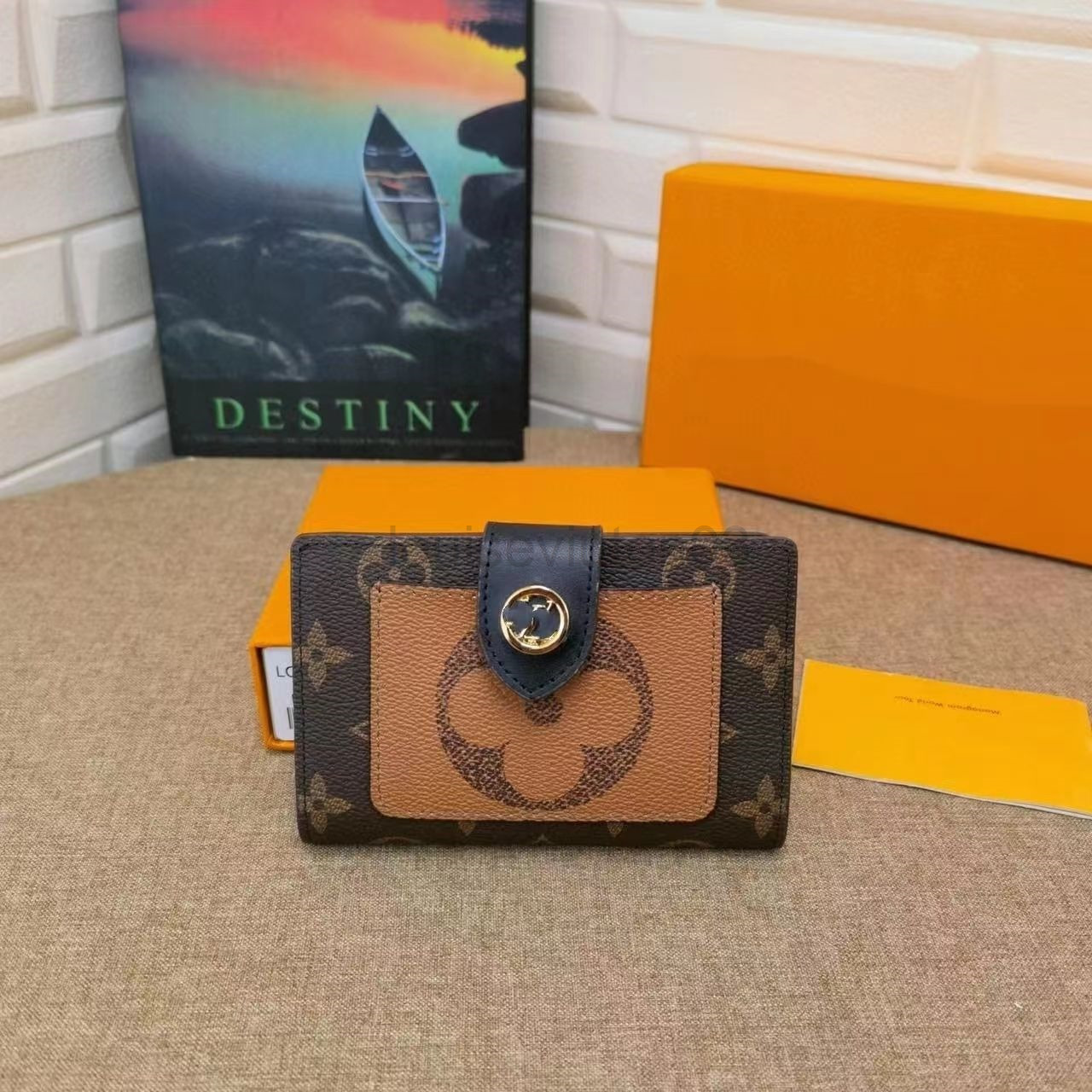 

Designer Leather L Vs Wallet Woman Mens Lovers European And American New Women's Zipper Snap Purse Multi Function Certificate Mini Card Wallet, 111111