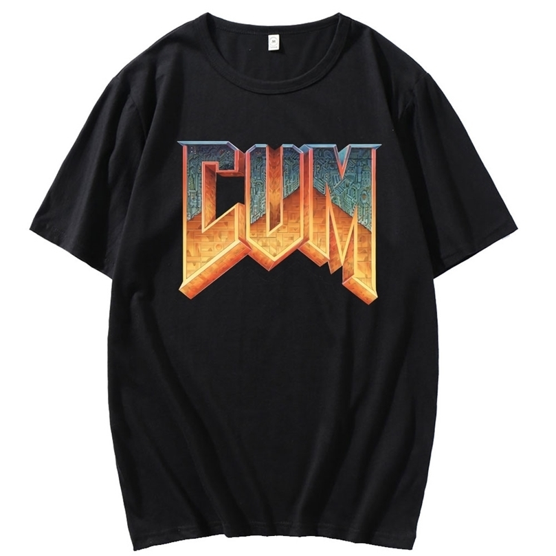 

Doom Cum Shirt Vintage Graphic Tee Shirt For Men Pure cotton 100% tshirt men summer fashion Short sleeve t-shirt men euro size 220407, White
