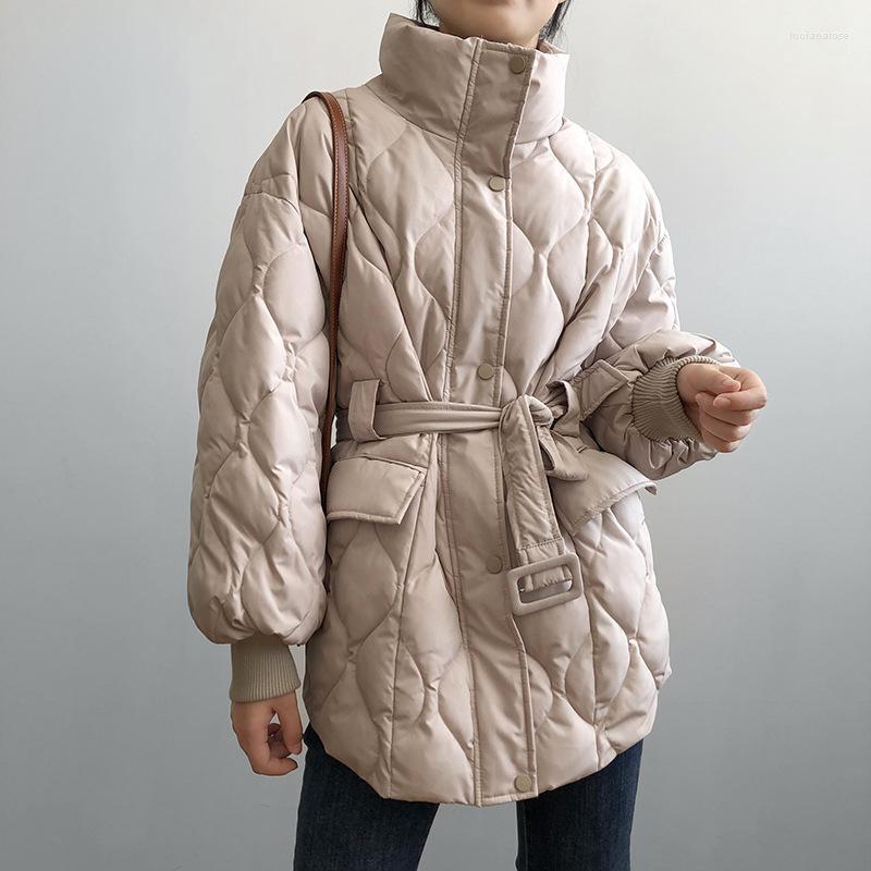 

Women's Down & Parkas Alien Kitty Loose 2022 Winter Fashion Solid Thick Warm Coat Women Elegant Tie Belt Cotton Jackets Female Outwear Luci2, Khaki