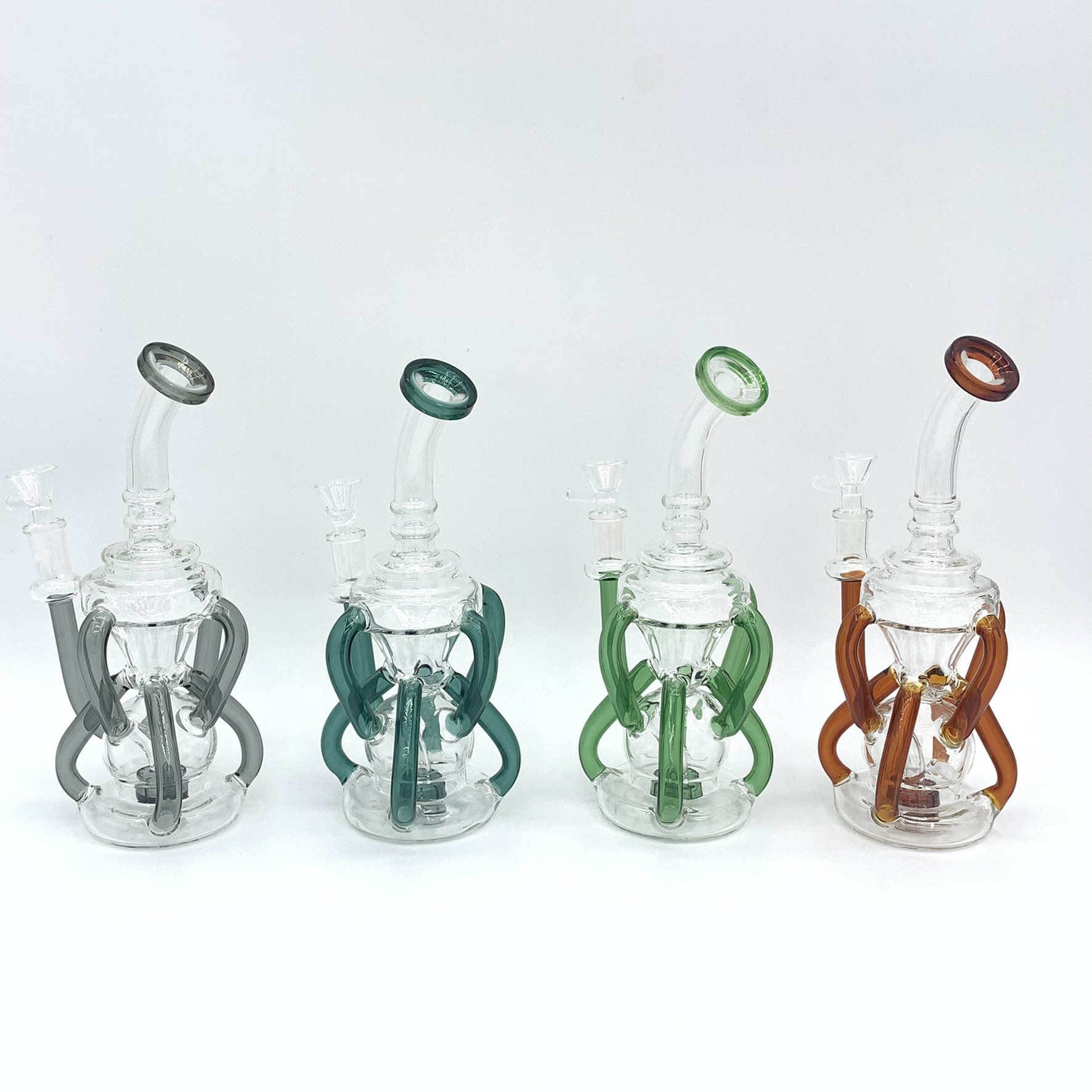 

10 inch glass bongs recycler for smking pipe oil rig hookah and accessory