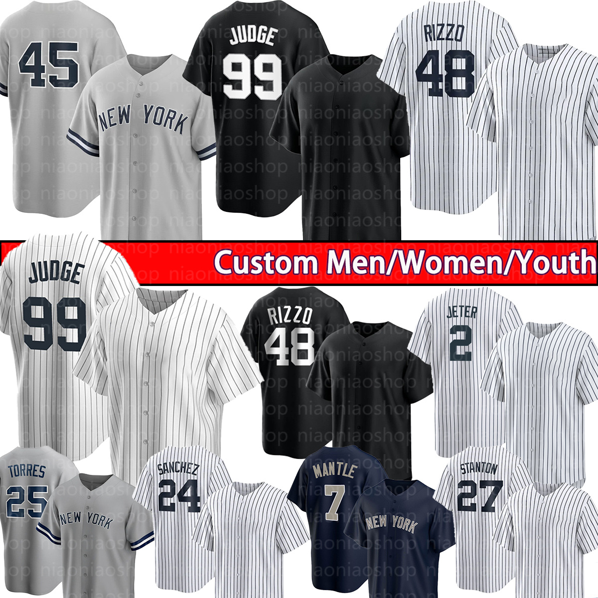

York''yankees''Anthony Rizzo Dreams Aaron Judge Baseball Jerseys Josh Donaldson Joey Gallo Gerrit Cole Derek Jeter DJ LeMahieu Giancarlo Stanton Gleyber Torres, Mens(yangji)retro