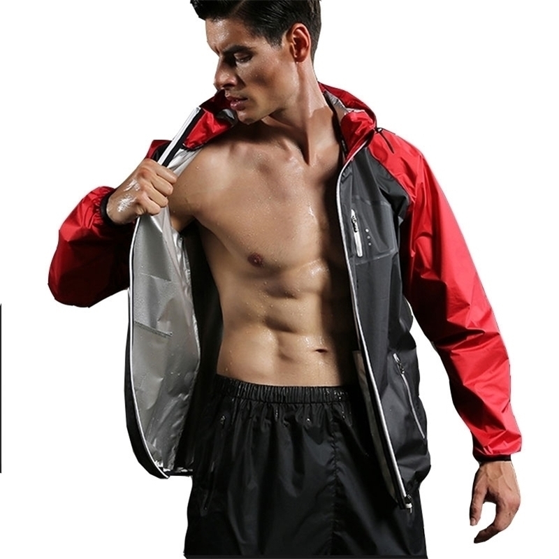 

Sport Weight Loss Sweating Sauna Sports Suit Set Gym Mens Womens Sportswear Walking Jogging Running Fitness Training Clothing 201116, Tc3059