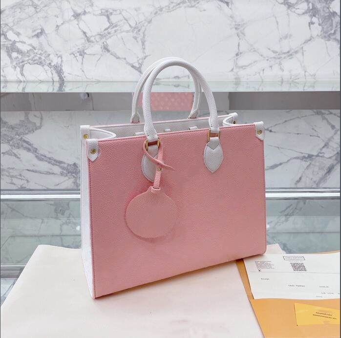 

Designer Luxury Bags Wholesale On The Go Tote Ladies Embossed Leather Genuine Leather Small Logo Solid Color handbag Mini Shopping Bag M58956, Black