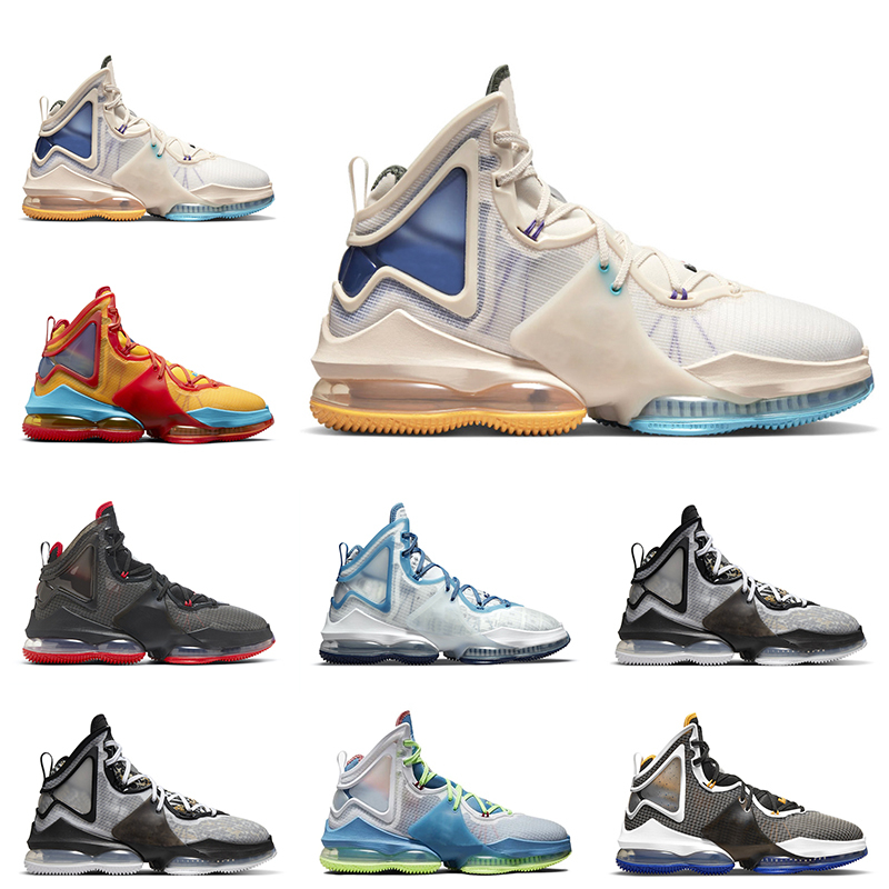 

2022 Lebrons 19 Men Basketball Shoes 19s Bred Space Jam Uniform Hook Tune Squad Leopard Dutch Blue Lime Glow Mens Trainers Sports Sneakers, Item #1
