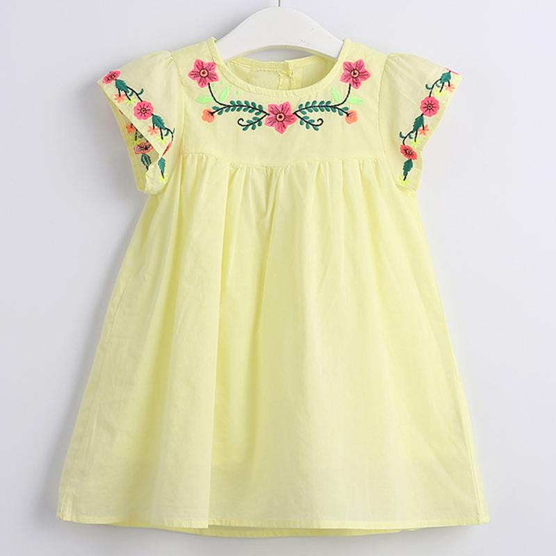 

Girl's Dresses Summer Baby Girls Princess Dress Embroidered Flower Elegant Wedding Party Toddler Kids ClothingGirl's, 804190 yellow