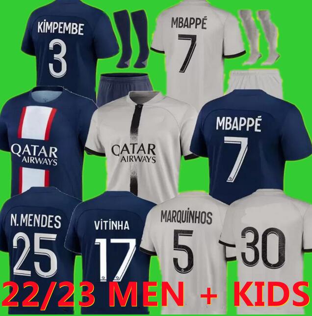 

22 23 HAKIMI maillot de foot soccer jersey Paris 2022 2023 MBAPPE shirt men kids hommes enfants VERRATTI MARQUINHOS KIMPEMBE fourth STAR SPECIAL di Maria pSGS