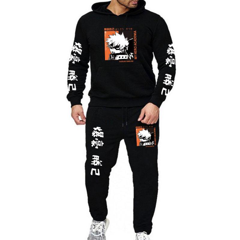 

Men's Tracksuits My Hero Academia Hoodies Pants 2 Piece Sets Costumes Cosplay Mens Streetwear Tracksuit Sweatshirts Winter Fashion Suit, Gray