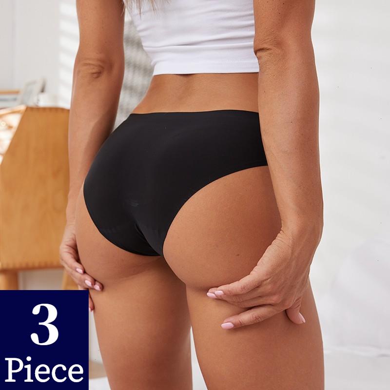

Trowbridge 3pcs Set Seamless Womens Panties Solid Silk Satin Underwear Soft Comfort Briefs Sexy Lingerie Sports Cozy Underpants, Set 27