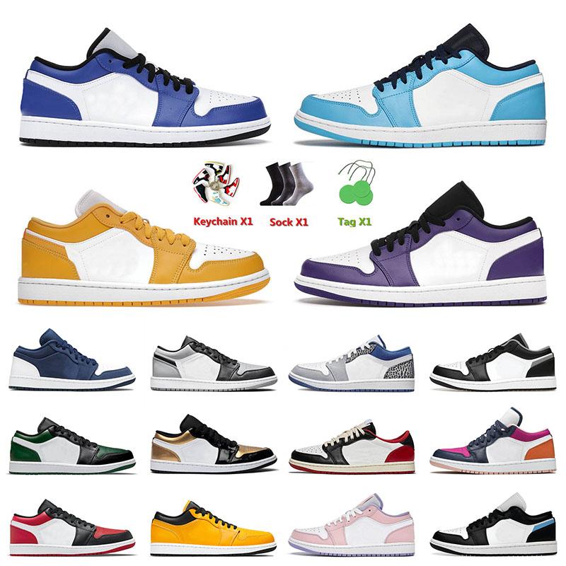 

High Quality Jumpman 1 1s Low Basketball Shoes Unc Court Purple Triple Black Jorden Retro Washed Denim Metallic Silver Mocha Outdoor Sneakers 36-46, B35 36-40 arctic punch