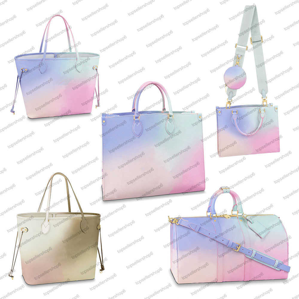 

M46076 M46077 ONTHEGO PM GM women bag genuine calf leather pretty pastel colorway carry Purse clutch crossbody handbag shoulderbag tote, 1 m59856 pm pastel letter flower print