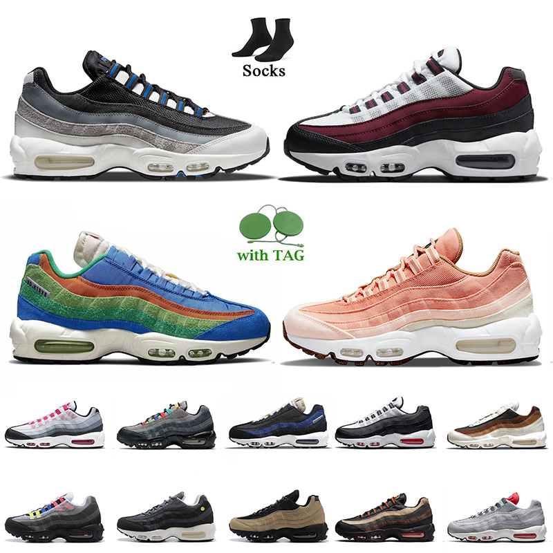 Top Qualité Femmes Chaussures De Course Hommes 95 95s Coussin Loup Gris Bordeaux Lumière Photo Cork Bleu Marine Triple noir Baskets Greedy Basket