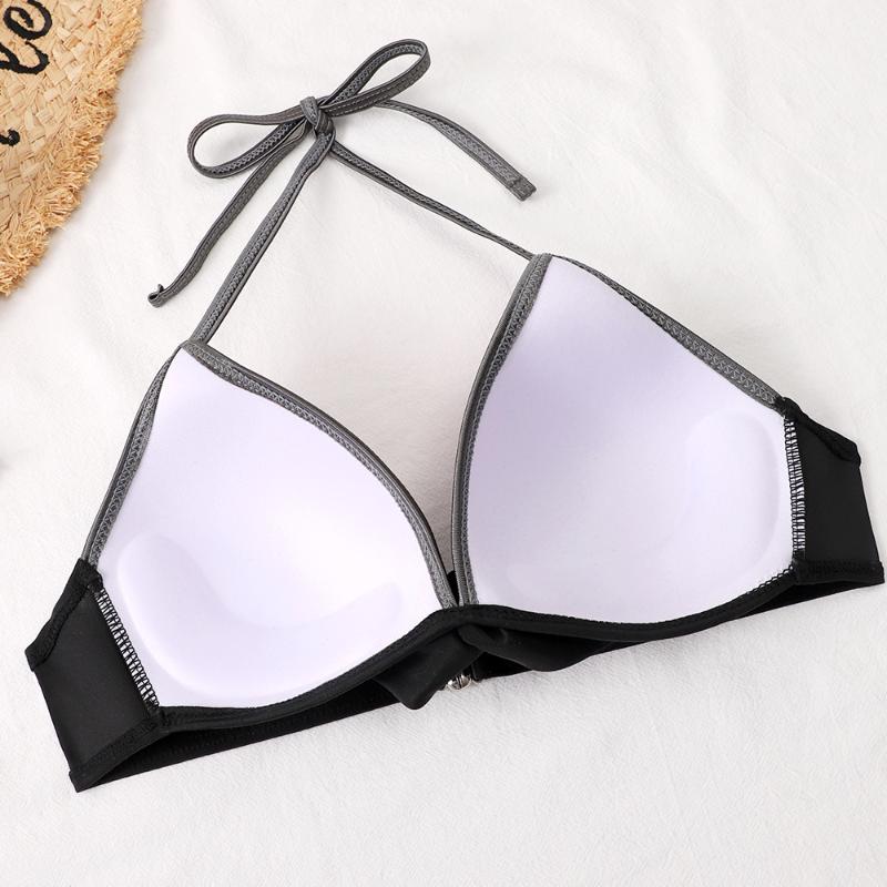 

Women' Swimwear 2022 Sexy Bikini Set Solid Beach Swimsuit Women, Black