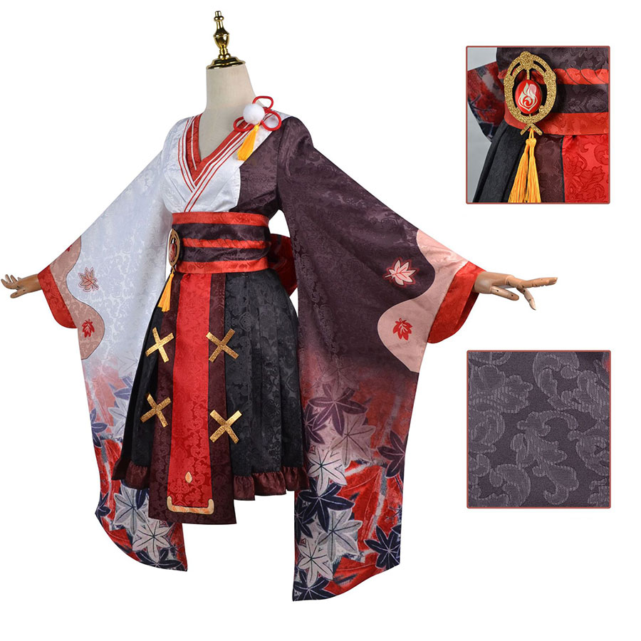 Genshin Impact kaedehara kazuha cosplay costume outfit vestito halloween carnival women girl uniforms parrucca