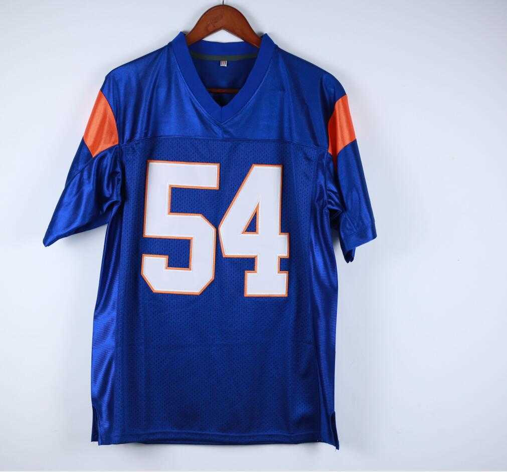 

Football Jerseys 7 Alex Moran 54 Thad Castle Football Jersey Blue Mountain State BMS TV Show Goats Double Stitched Name and Number Top Quality, As show