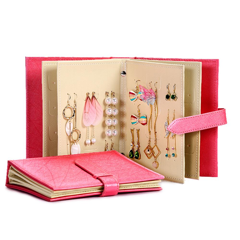 

Jewelry Organizer Stud Earring Collection Book Earring Studs Display Holder Box Travel Jewelry Case Makeup Organizers New Year Gift sy222