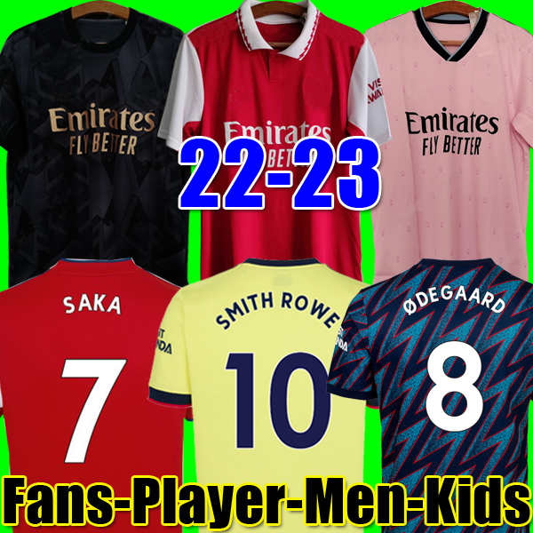 

21 22 23 SMITH ROWE PEPE SAKA soccer jerseys Fans Player version ODEGAARD THOMAS MARTINELLI TIERNEY 2021 2022 2023 football tops shirt kids kit sets uniform Boys youth, Kids away