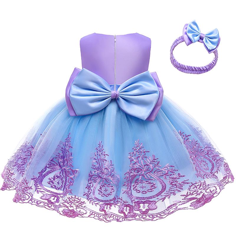 

Girl's Dresses Baby Dress Lace Flower Christening Gown Baptism Clothes Born Kids Girls Birthday Princess Infant Party Costume, Purple