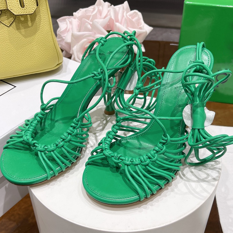 

Designer Elastic Bandage Flip Flops High Heel Sandals Women New Design Rome Sandals ladies Summer Sexy Hot Sole Brand Shoes Mujer, Orange