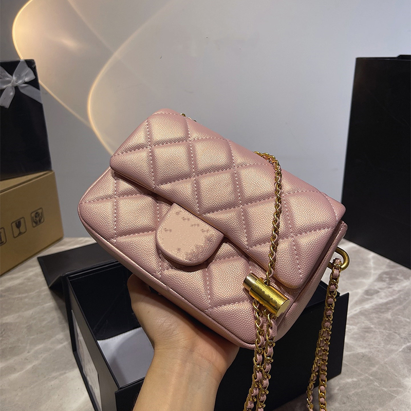 

Fashion Designer Bags High Quality Women Handbag luxury Brand Designers Shoulder Crossbody bags Leather Chain Small Gold Buckle Classic Handbags Messenger Purse, Black