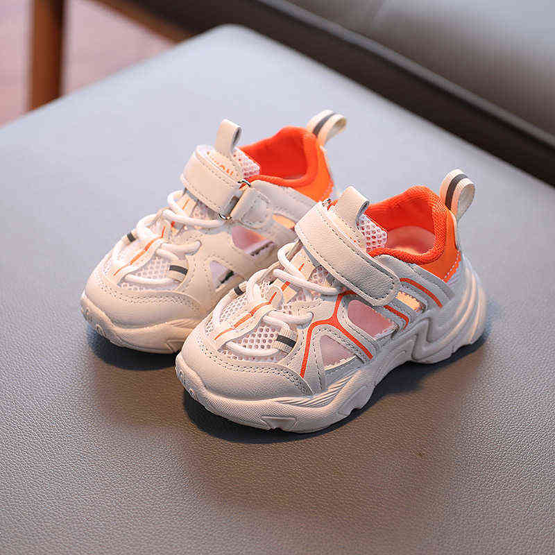 

Boys Sneakers Summer Light Mesh Hollow Out Sandals Spring Soft Bottom Kids Shoes Fashion Girls Breathable Sports Sandals L220716, Blue