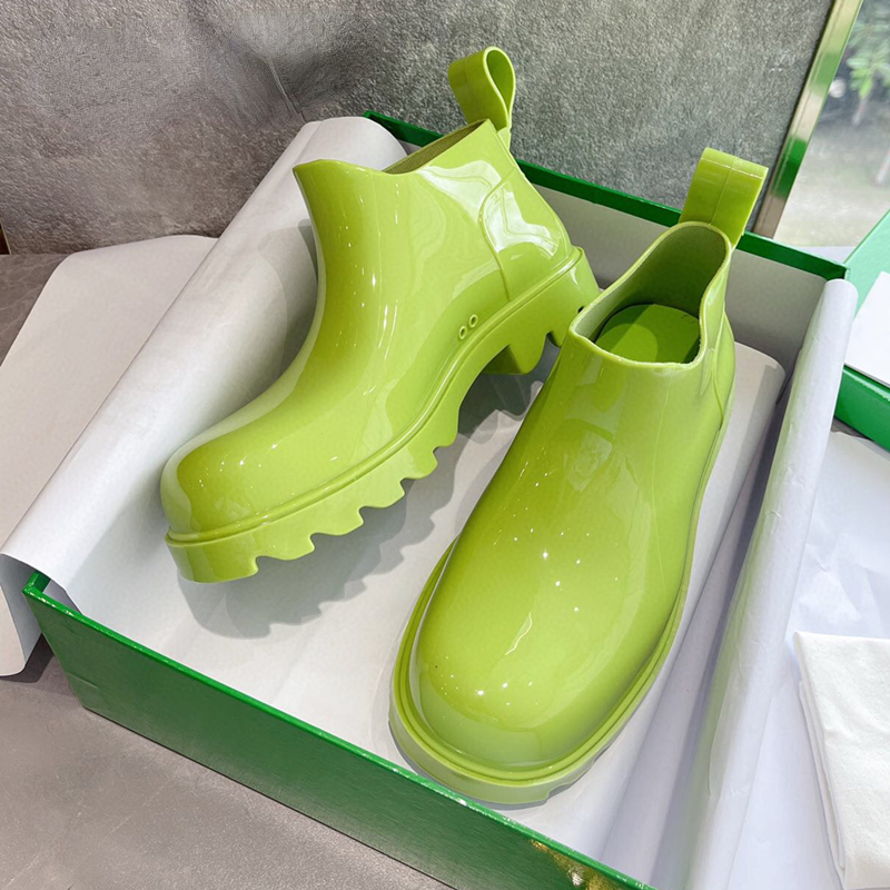 

Thick Bottom Waterproof Rainboots Fashion Jelly Short Boots 2022 Autumn Newest, Apple green