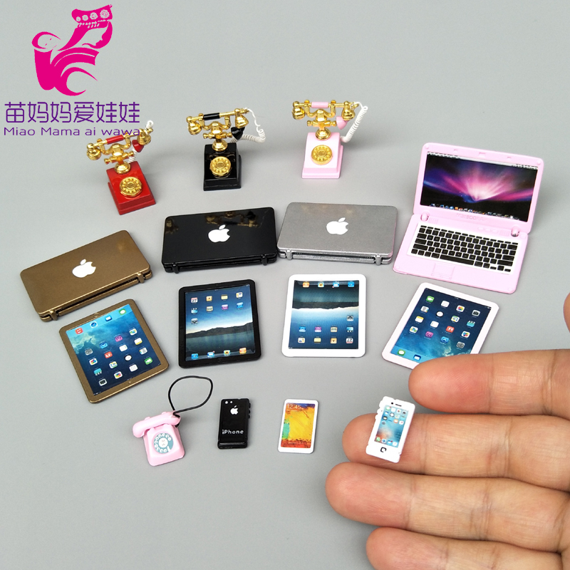 Mini Phone Mobile Laptop Diy Doll Houses Charm Phone Notebook For Doll House Diy Accessories-image-788905208
