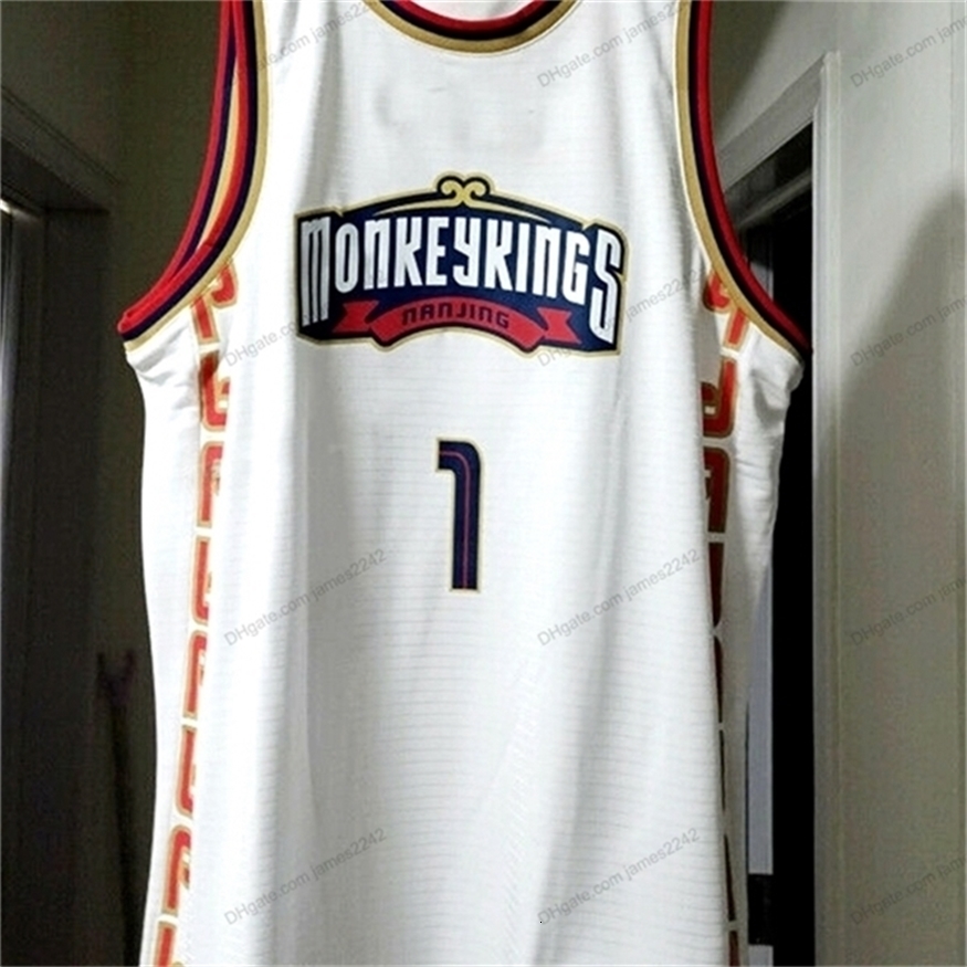 

Nikivip Custom China Allen Iverson #1 Nanjing Monkeykings Basketball Jersey Stitched White Size S-4XL Any Name And Number Top Quality Jerseys