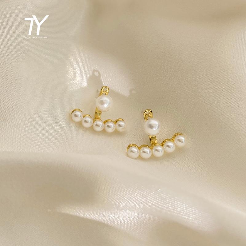 

Dangle & Chandelier European And American Celebrities' Temperament Back Hanging Pearl Earrings For Woman Korean Fashion Jewelry Wedding
