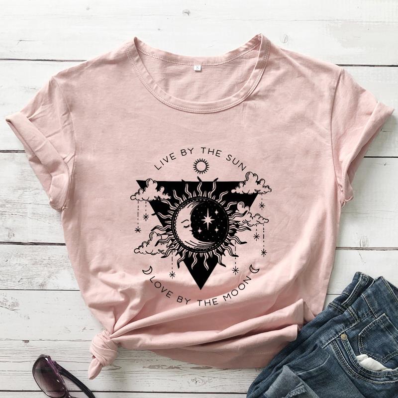 

Live By The Sun Love Moon T-shirt Boho Celestial And Nature Tee Shirt Top Mystical Women Witch Graphic, Color14