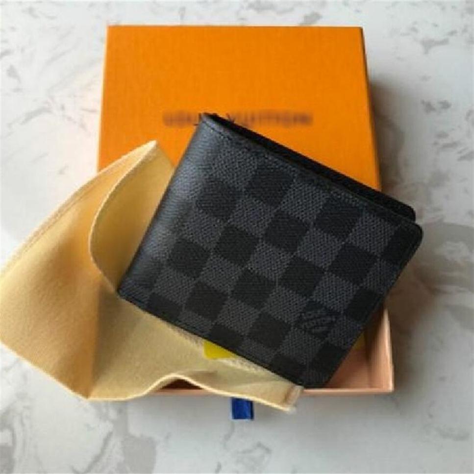 

2022 Designers Paris plaid style High-end Mens Wallet Credit Card Holder Purse Men Wallets Luxury L billfold Handbags Purses224e, Black