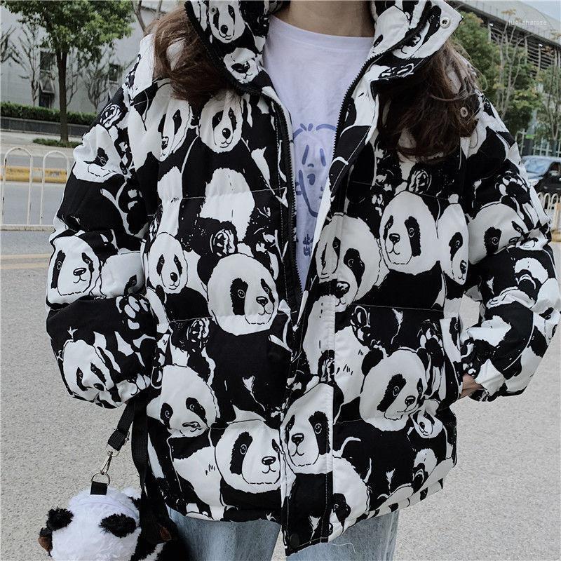 

Women' Down & Parkas Korean 2022 Winter Jacket Loose Cartoon Cow Panda Thick Bread Thicken Female Ins Harajuku Bf Student Cotton Luci22