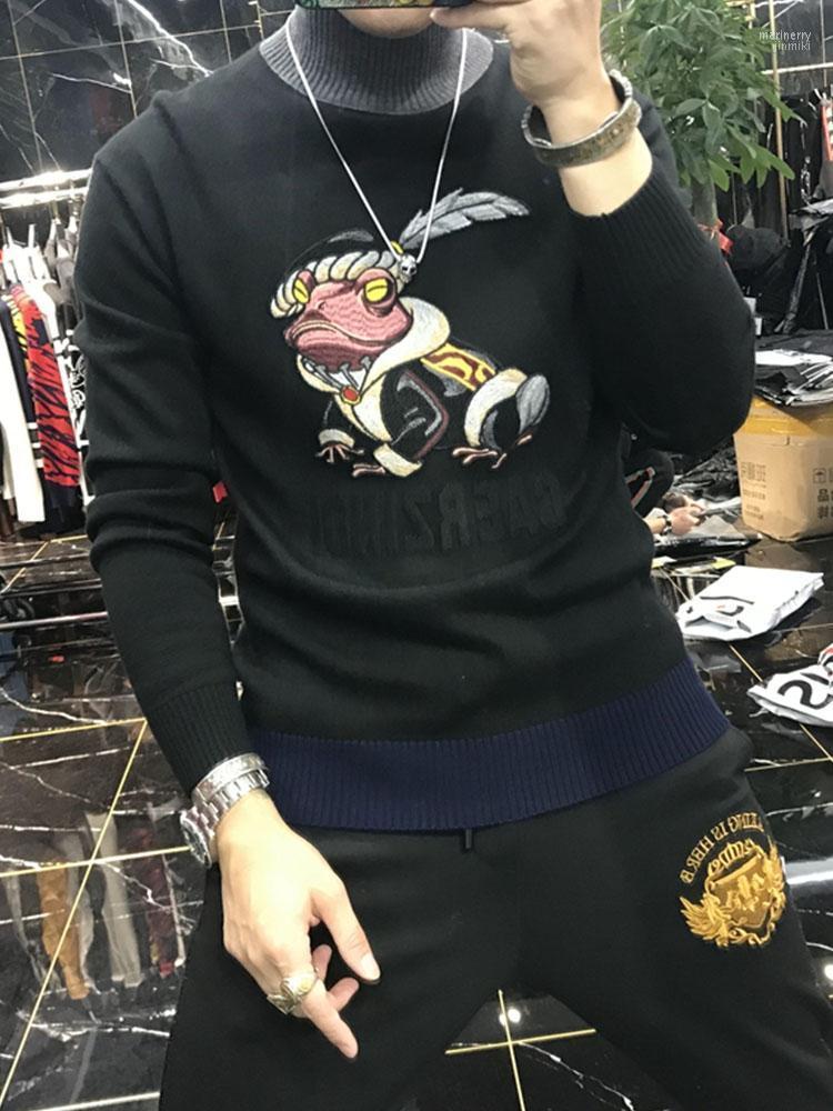 

Men's Sweaters 2022 Winter High Quality Casual Pullover Fashion Personality Self-Cultivation Style Turtle Neck Sweater Mari22, As shown asian size