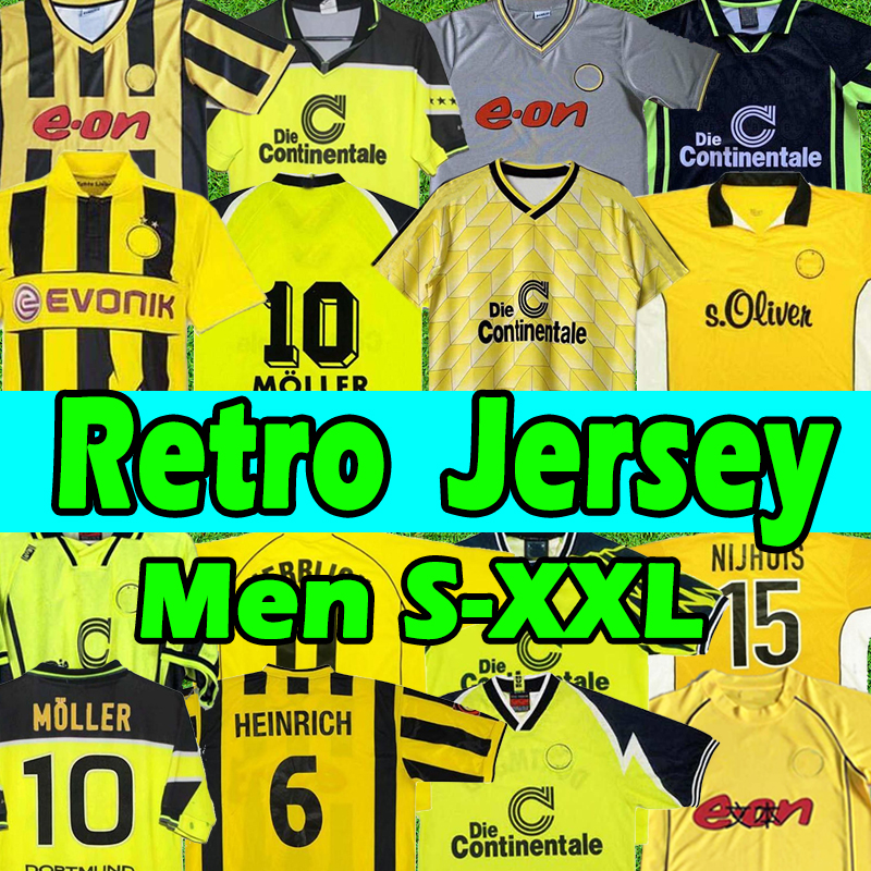 

98 99 retro 01 02 Dortmund soccer jerseys 00 02 classic vintage football shirts Lewandowski ROSICKY BOBIC KOLLER 95 96 97 98 94 95 12 13 REUS MÖLLER top, 2002