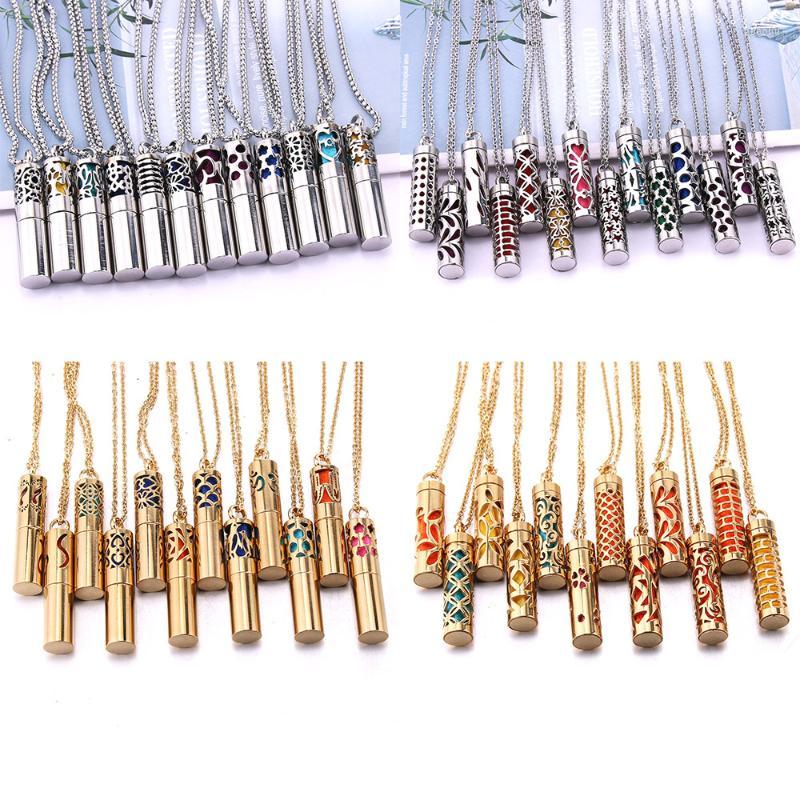 

Pendant Necklaces Mixed Diffuser Necklace 316L Stainless Steel Locket Perfume Essential Oil Aroma JewelryPendant NecklacesPendant
