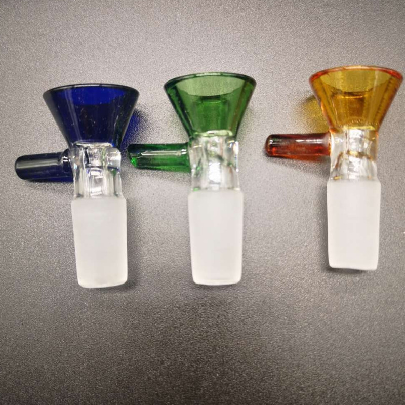 

Colored Glass Bowls 14mm male bowl Smoking Accessories Round Rod Handle Filter Joints For Bong Hookah Water Pipe