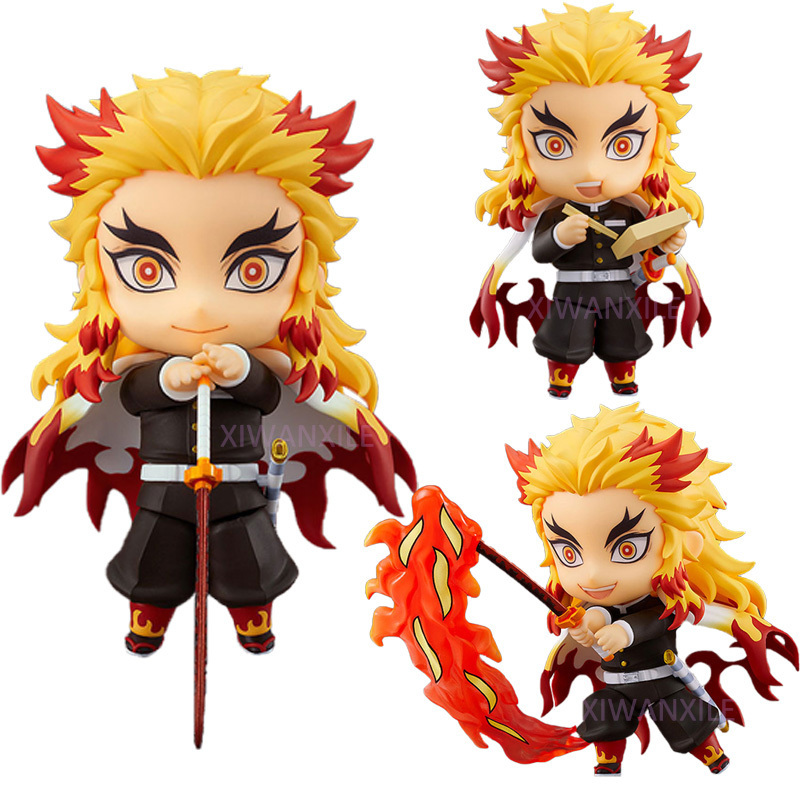 

#1541 Kyojuro Ren Demon Slayer Anime Figure #1408 Giyu Tomioka Kimetsu No Yaiba Action Hashibira Inosuke Figurine Toy 220318, 10cm no box