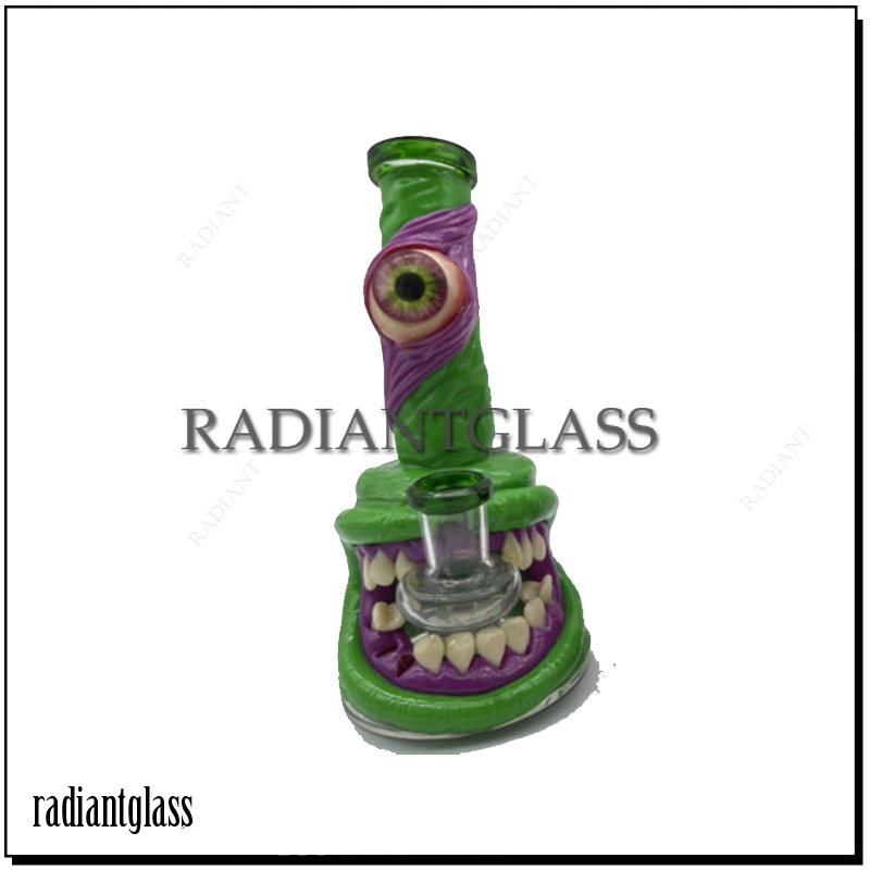 

Hookah 7" Funny Unique 3D Bong Honeycomb Perc Cult Halloween Style Strange Cool Bongs Dab Rig With Bowl