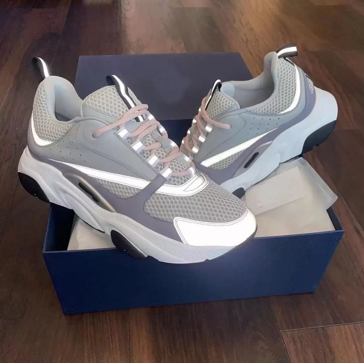 

Top Luxury Men's Sneakers Shoes Technical Mesh & Smooth Calfskin Leather Breathable Skateboard Walking Couple Outdoor Trainers EU35-46 with box, 16