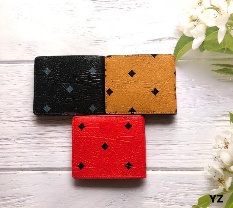

Printed Horizontal Square Embroidered Short Wallet Designer Wallet Women Wallets Retro Classic MCMS Mens Womens Purse Not with box, Red